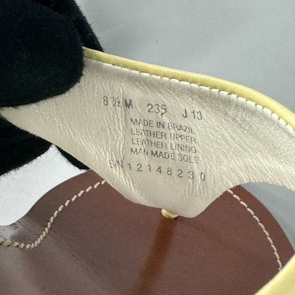 Tory Burch Cameron Wedge Thong Patent Saffiano Yellow-Gold, Size 8.5 - Picture 12 of 12